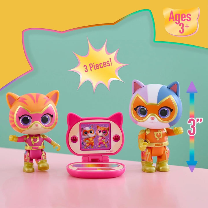 Disney Junior Superkitties Su-Purr Charged Ginny and Buddy Figure Set, Kids Toys for Ages 3 Up
