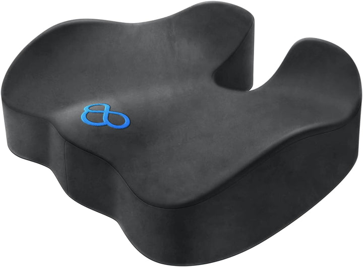 Seat Cushion,Thick Memory Foam Cushions for Office Chair, Car Seat, Airplane, Relieving Pressure Tailbone Sciatica Back Pain for Long Sitting Office Workers, Car Drivers 4.7In Thick Black