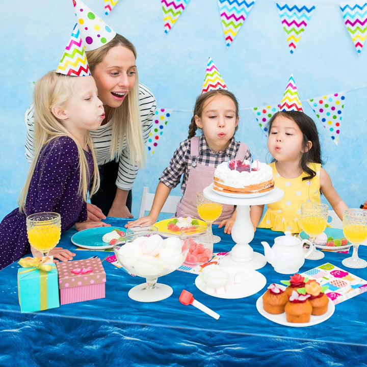 2 Pack Beach Party Decorations - Ocean Waves Plastic Tablecloth for Pool Party Decorations - Sea Water Print Table Cover for Summer Birthday Beach Theme Blue Backdrop Banner
