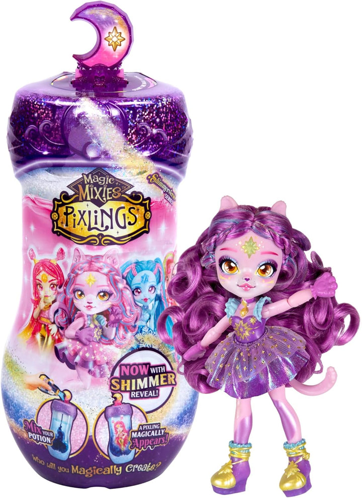 Pixlings Shimmerverse Series, Create & Mix Magic Potion to Magically Reveal Marena the Ice Mermaid, This Beautiful 6.5" Shimmerverse Pixling Fashion Doll Appears inside the Potion Bottle