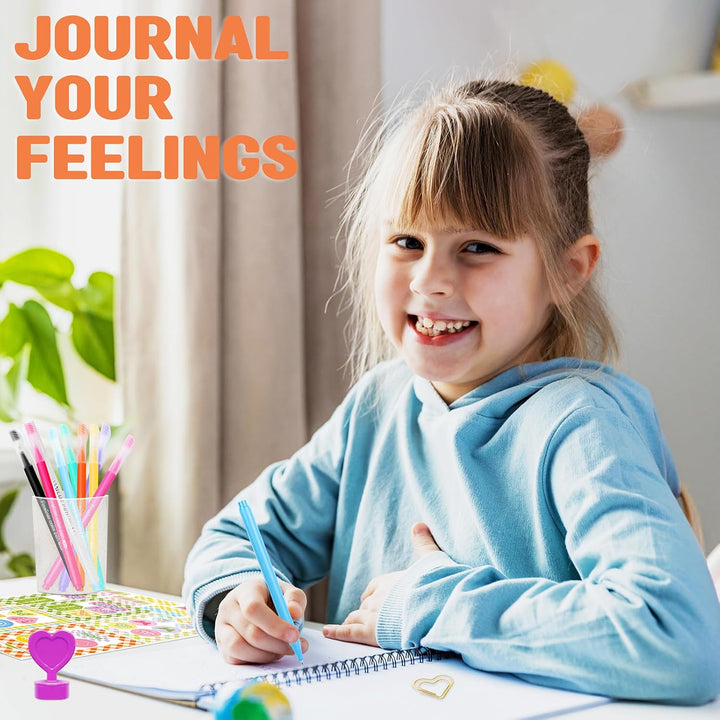 DIY Journal Kit for Girls – Journal Set for Teen Tween Girls, Stationary Scrapbook & Diary Supplies Set, Girl Gifts Craft Stuff, Birthday Gifts for 8 9 10 11 12 13 14 Year Old Girl