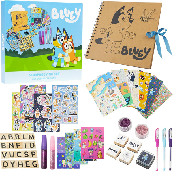Scrapbook Kit for Kids with Scrapbooking Supplies Stamp Glitter Glue DIY Photo Album Art Kit Cute Stationary for Kids Gifts for Girls and Boys