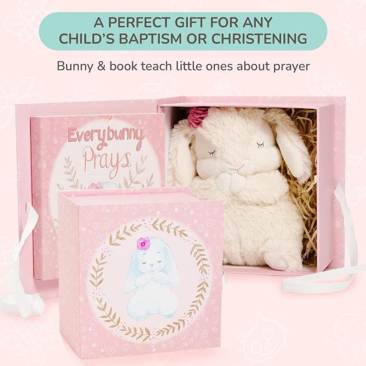 Bunny Stuffed Animal & Musical Toy - Christening Gifts & Baby Dedication Gift for Girls - Gifts for Baptism - Goddaughter Gift (Pink, 7 In)