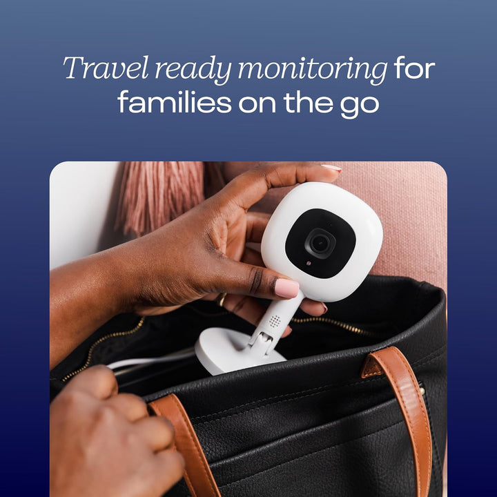 Pro Smart Baby Monitor & Flex Stand - 1080P Wi-Fi Video Camera, Sensor-Free Sleep & Breathing Motion Tracker, 2-Way Audio, Sound/Motion/Cry Notifications, Night Vision, and Breathing Band