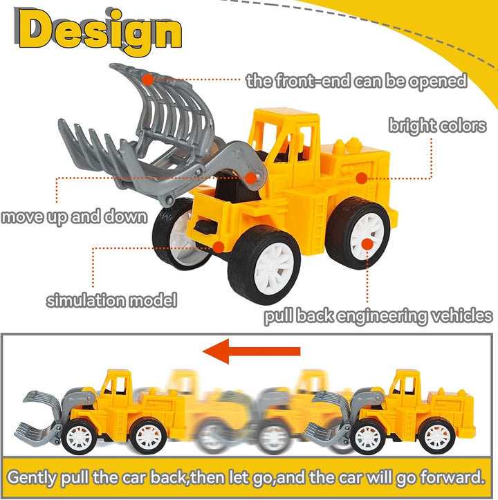 24 Pcs Mini Construction Vehicles,Pull Back Engineering Vehicles,Play Figure Vehicles Toys for Birthday Party Favors,Gifts,Rewards