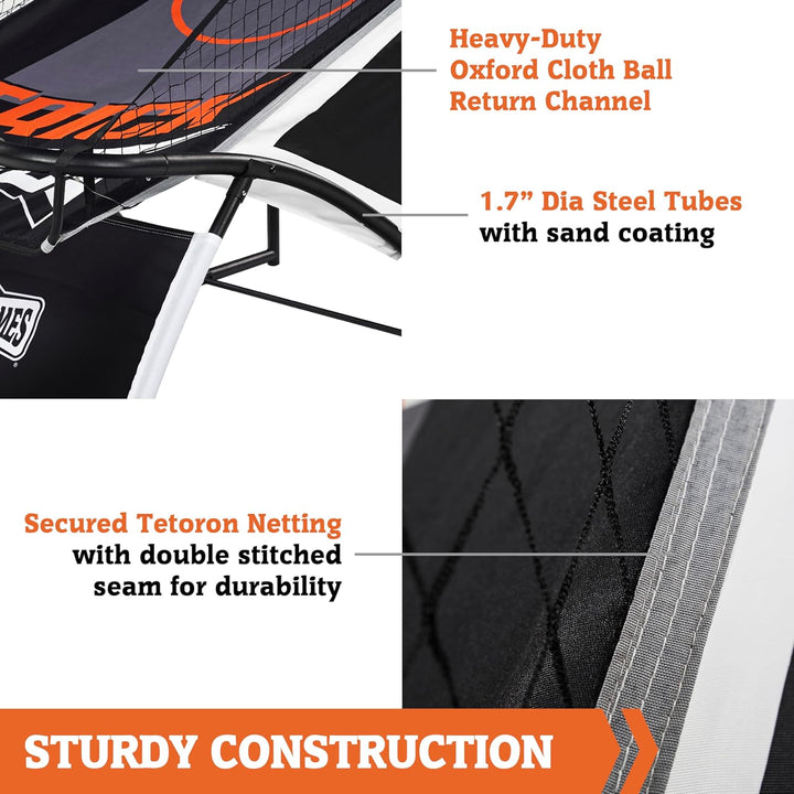 EZ Fold Premium Indoor Arcade Basketball Game with Steel Frame and Polycarbonate Backboard, Dual Shot Electronic Scoring with 6 Size 3 Balls Included, Perfect for Basement Game Rooms