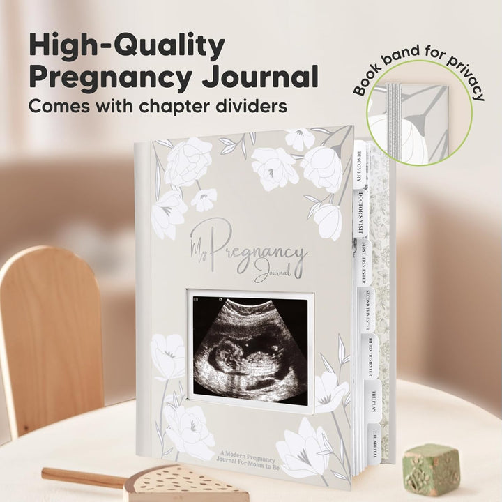 Pregnancy Journal, Pregnancy Announcements - 80 Pages Hard Cover Baby Books for Mom to Be Gift, Baby Memory Book Keepsake, Gender Reveal Gifts for New Moms, Shower & Registry (Clay)