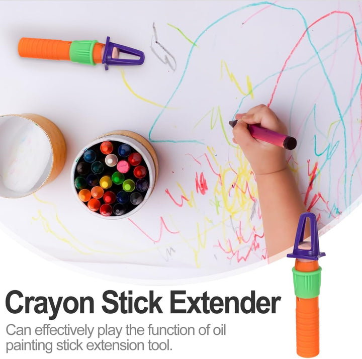 2Sets Crayon Sharpener Plastic Crayon Cap Drawing Drawing Stick Extender Oil Pencil Sharpener 15Pcs*2