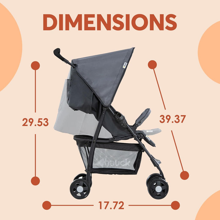 Lightweight and Compact Travel Baby/Toddler Foldable Stroller, Sport, Charcoal/Stone