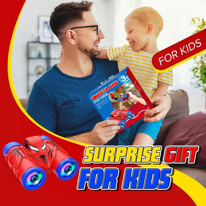 Binoculars for Kids Ages 3-8:  Boy Binoculars Toys with Compass & Bird Watching Manual, Birthday Gifts for 3 4 5 6 7 8 Year Old Boys Girls Toy Age 4-6 6-8 Toddler Outdoor Toys for Camping