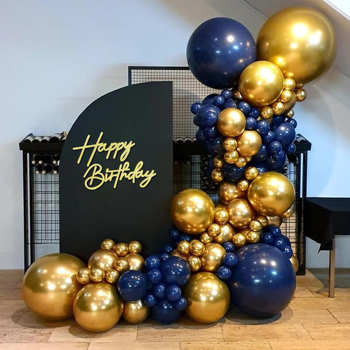 Happy Birthday Sign for Backdrop - Glitter Felt Happy Birthday Letter Sign for Balloon Arch Birthday Party Balloon Arch Backdrop Decorations for Birthday Party Baby Shower - Gold