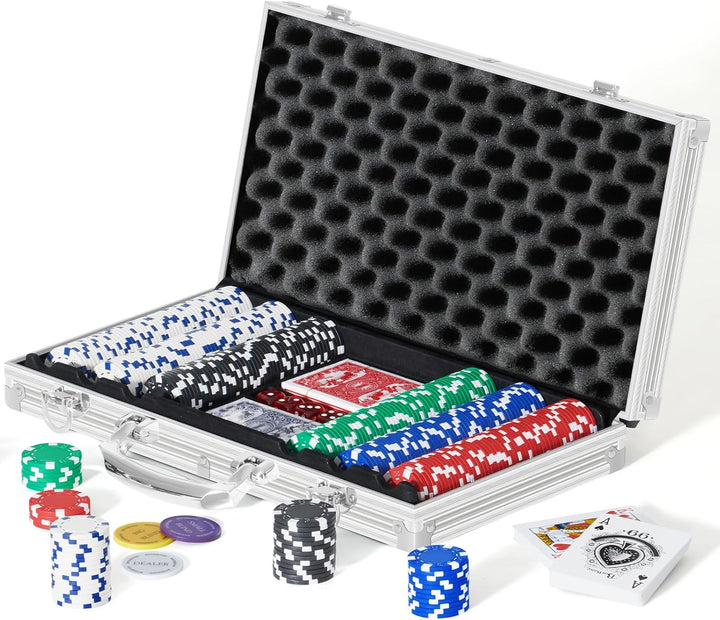 Poker Chips,200Pcs Poker Set with Aluminum Travel Case,11.5 Gram Poker Chips Set for Texas Holdem Blackjack Gambling