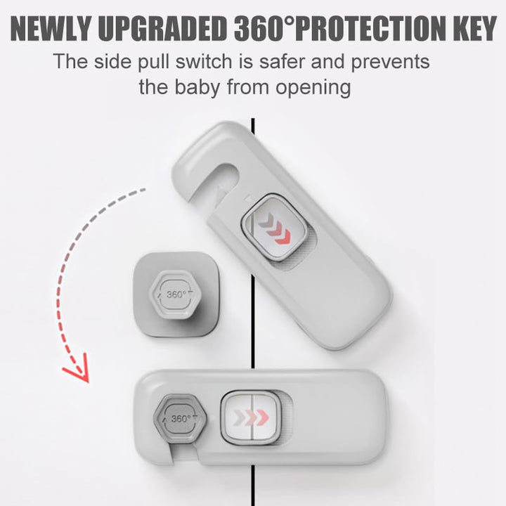5 Pack Child Proof Refrigerator Lock,  Fridge Locks for Kids with Sticky Adhesive Pads, Child Safety Locks for Doors, RV Refrigerator, Oven Lock Child Safety Baby Cabinet Locks - Grey Updated