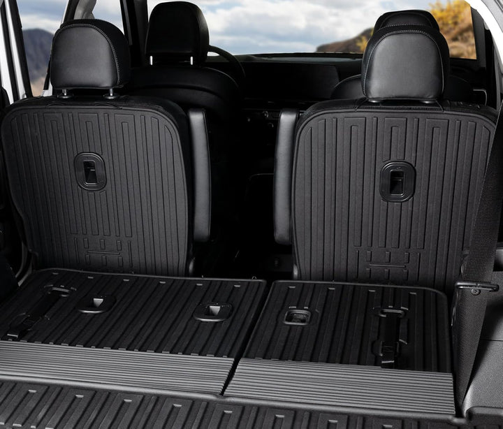 Kick Mats Backrest Mats for 2020-2024 2025 Kia Telluride 7 Passenger Captain Chairs Car Mats Accessories, All Weather TPE Interior Protector(2Nd Row Kick Mats)