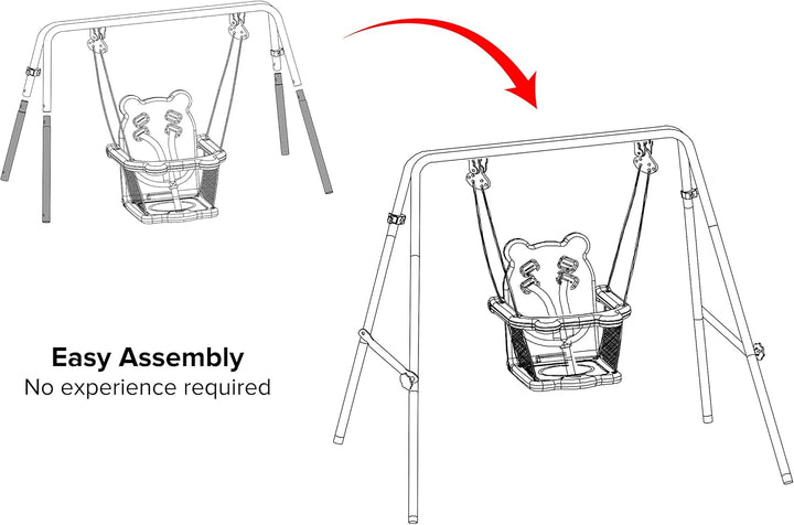 My 1St Toddler Swing - Heavy-Duty Baby Indoor/Outdoor Swing Set with Safety Harness, Blue, 52"L X 55"W X 47"H