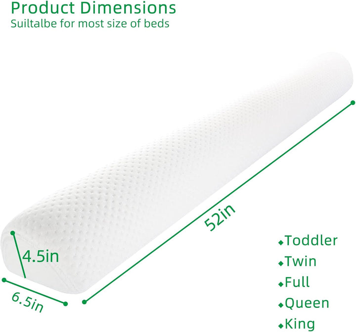 Toddler Bed Bumper, Foam Bed Rail for Toddlers, Bed Rail Bumper for Twin, Full, Queen and King Beds with Washable Cover 1-Pack