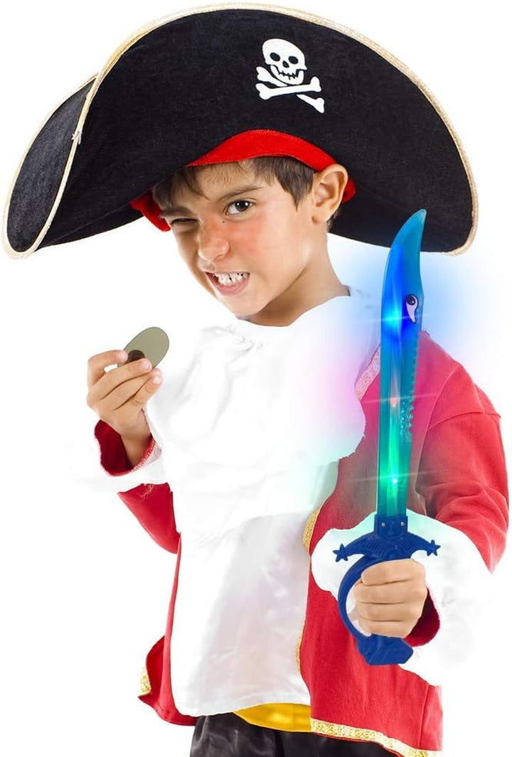 Light up Shark Sword for Kids (Set of 2) - 15 Inch Light up Boy Toys with Flashing LED Lights, Toys for Boys 4-6 - Fun Play Swords Gifts That Elevate Your Kids Custume