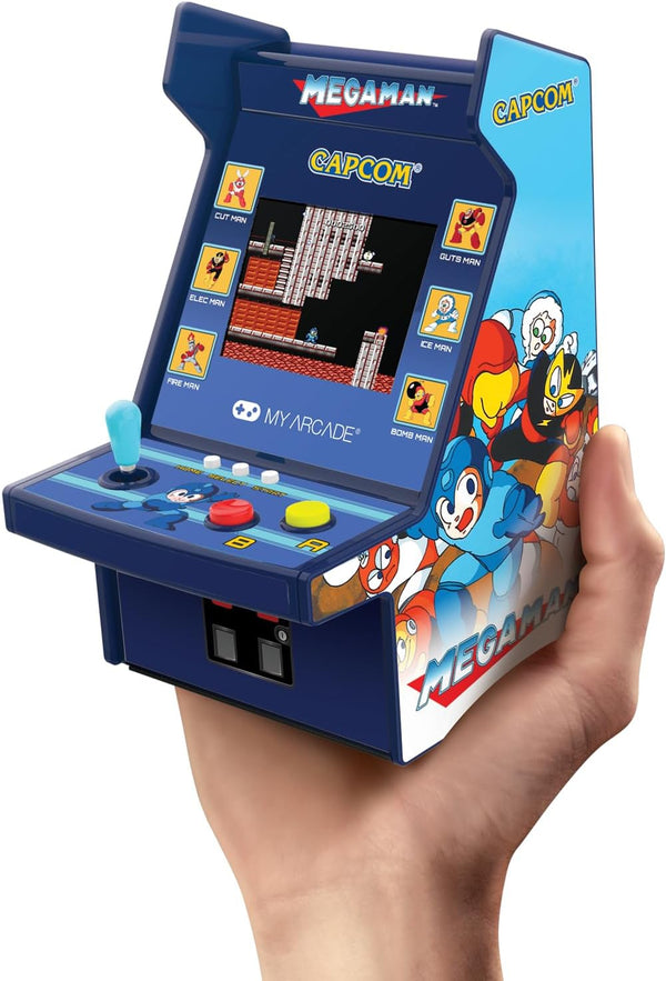 Mega Man Micro Player Pro: Mega Man Retro Gaming Console Titles 1 through 6, Gifts for Kids and Adults, Video Game Collectibles, Full Color Screen