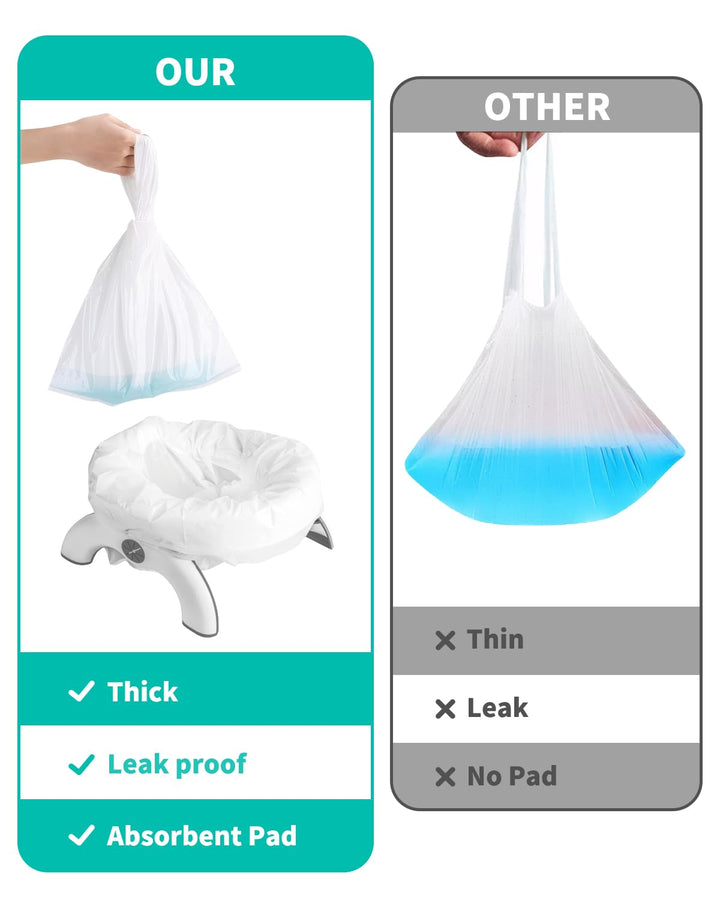30 Packs Disposable Liners with 200ML Absorbent Pads, Portable Travel Bags Compatible with OXO Tot 2-In-1 Go Potty, Training Liners Fit Most Chairs for Kids, Toddlers