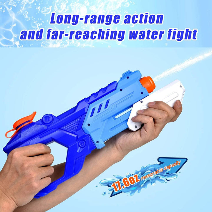3 Pack Water Guns for Kids Adults - 600CC Squirt Water Toy Gun Super Blaster Soaker Long Range High Capacity Swimming Pool Beach Outdoor Fighting Toy for Boys Girls (Blue)