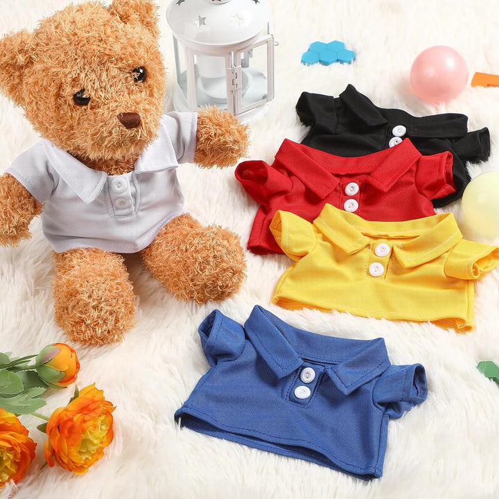 5 Pcs Stuffed Bear Clothes Stuffed Animal Polo Shirt Outfit Plush Animal Accessory for Goodie Bags Stuffers DIY10-12 Inch Plush Toy Make Your Own Plush Doll