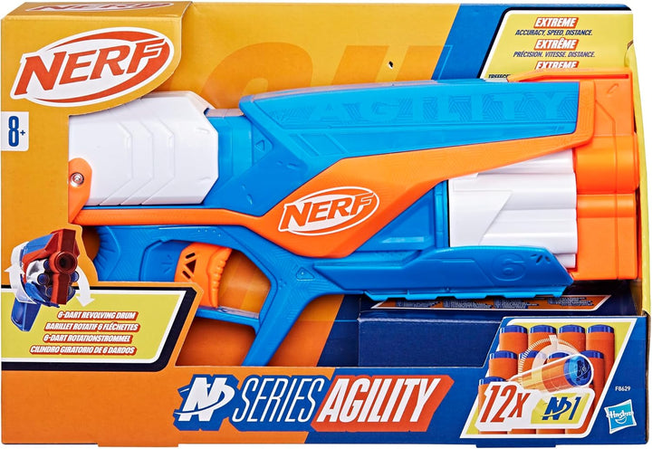 N Series Agility Blaster, 12 N1 Darts Compatible Only N Series Blasters, 6 Dart Drum, Kids Outdoor Games