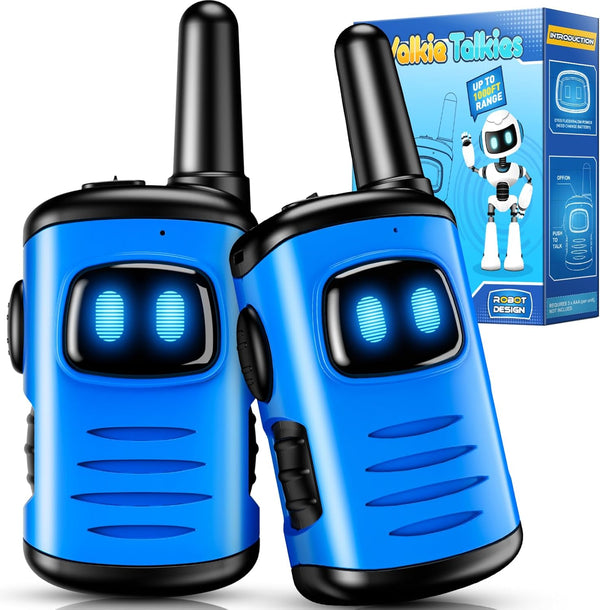 Kids Walkie Talkies Toys for Boys:  Mini Robots Walkies Talkies 2 Pack Birthday Gifts for 3 4 5 6 7 8 Year Old Boys Toys Age 4 5 6 7 8 Camping Outdoor Games