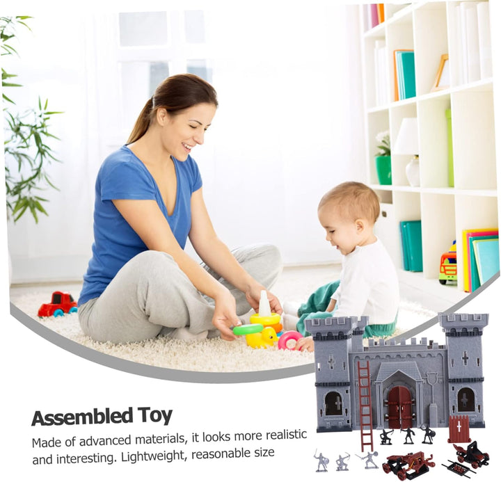 Assembled Castle Model Set Toy Soldiers Educational DIY Scene for Boys and Girls Medieval Castle Building Toy for Creative Play