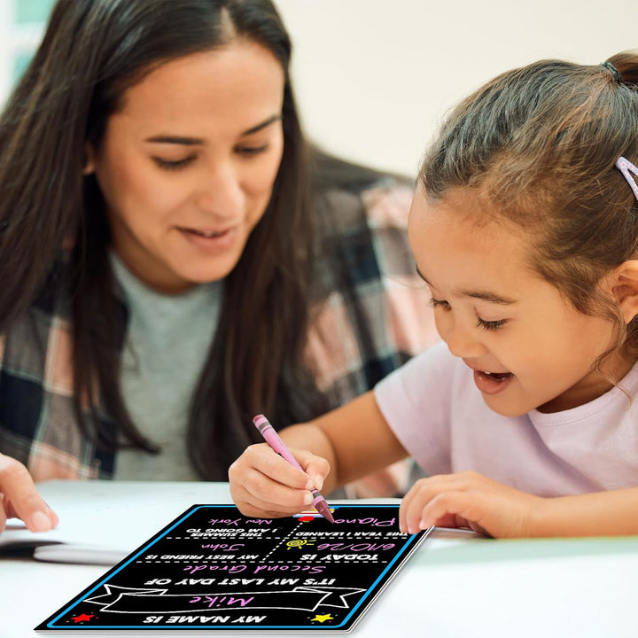 First Day of School Chalkboard, Reusable Back to School Sign, 14 X 11 in Beautiful Double Sized First Day of School Board, Paper Preschool Signs for Kids