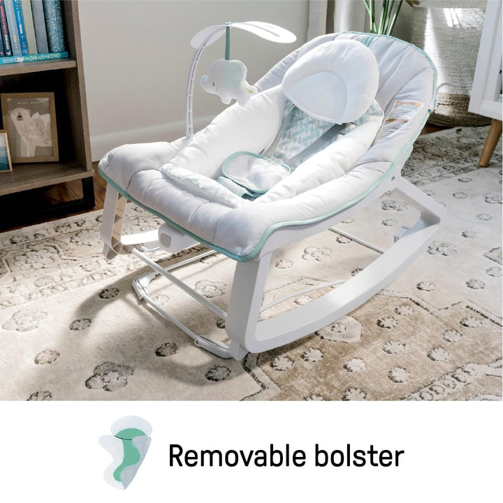 Keep Cozy 3-In-1 Grow with Me Vibrating Baby Bouncer, Seat & Infant to Toddler Rocker, Vibrations & -Toy Bar, 0-30 Months up to 40 Lbs (Weaver)