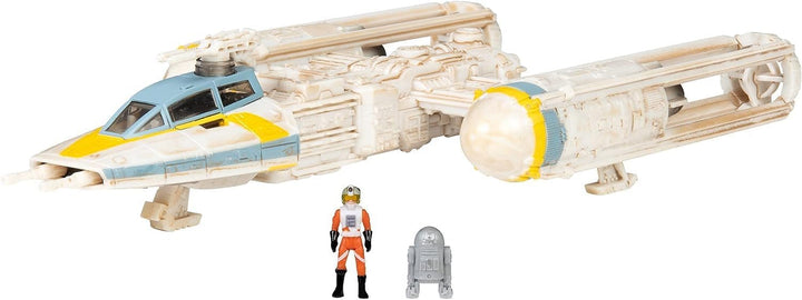 Star Wars Micro Galaxy Squadron Gold Leader'S Y-Wing - 5-Inch Starfighter Class Vehicle with 1-Inch Jon Vander & R2-BHD Micro Figure Accessories