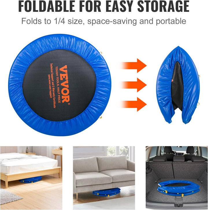 3FT Trampoline 36" Indoor/Outdoor for Toddlers, Foldable Mini Baby with Foam Handle, Recreational Birthday Gift