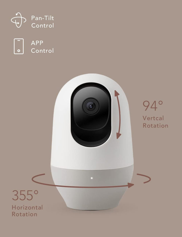 Baby Monitor Wifi Smartphone 2K Baby Monitor with Night Vision Baby Camera Indoor, 360-Degree Motion Tracking, Works with Alexa, Two-Way Audio, Motion & Sound Detection,Sd Card or Cloud