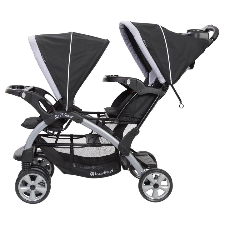 Double Infant and Toddler Stroller W/ Harness and Basket, Sit N' Stand, Stormy