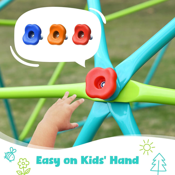 10 Ft Climbing Dome Swing Set with Saucer Swing, Jungle Gym for Kids Outdoor Backyard, Supports 800Lbs, Easy Asssembly, Rust-Resistant Outdoor Playset for Ages 3-8 8-12