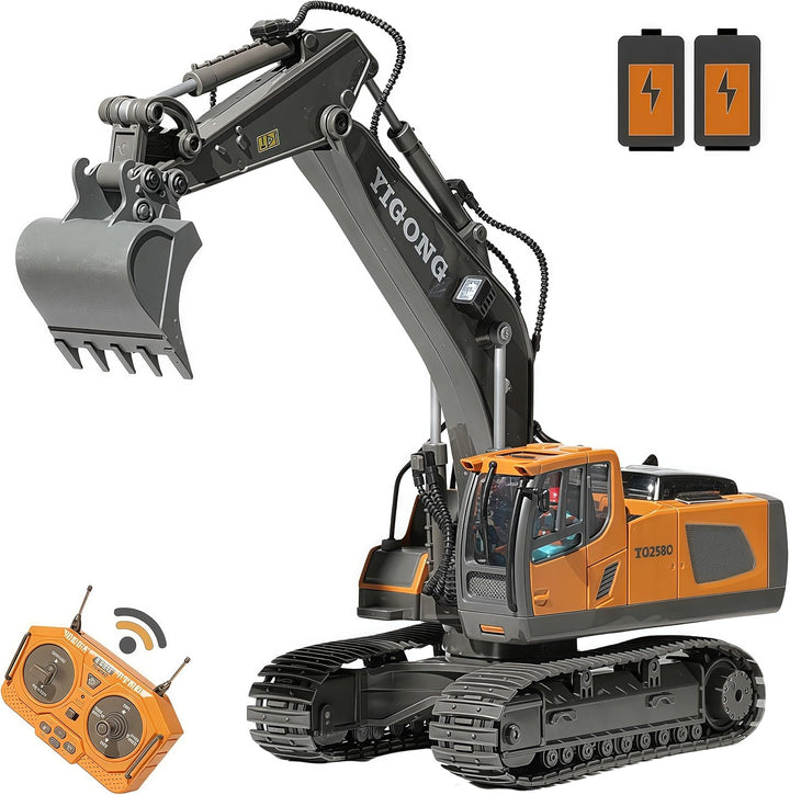 9-Channel Metal RC Bulldozer with Lights and Sound - Remote Control Heavy Equipment Construction Vehicles Dozer Toys for Adults Kids Boys Ages Year 3 4 5 6 7 8 9 10 11 12 13+