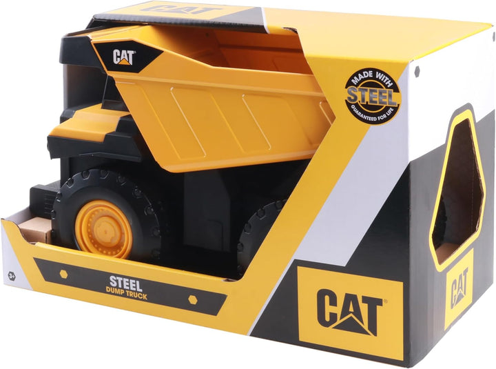 Construction Toys, Steel Dump Truck 16”: Real Steel Body, Working Dump Bed, Oversize All-Terrain Wheels, Heavy-Duty Construction Vehicle for Indoor/Outdoor Play, Kids Ages 3 +