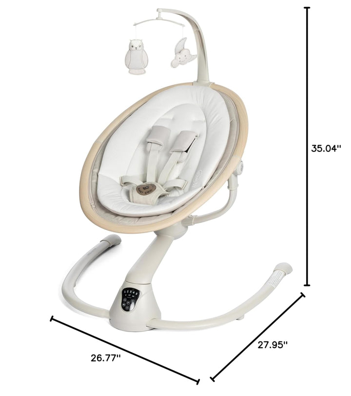 Cassia Baby Swings for Infants: Smart Portable Baby Swing with Music, Lightweight & Foldable Baby Swing, 360 Rotation Infant Swing, Classic Oat