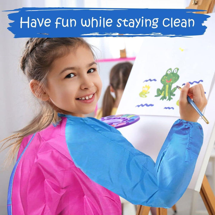 Kids Painting Set, Washable Paint for Kids with Paint Cups, Toddler Paintbrushes, Waterproof Kid Smock, Non Toxic Washable Finger Paints 2 Oz Each, Toddler Painting Supplies