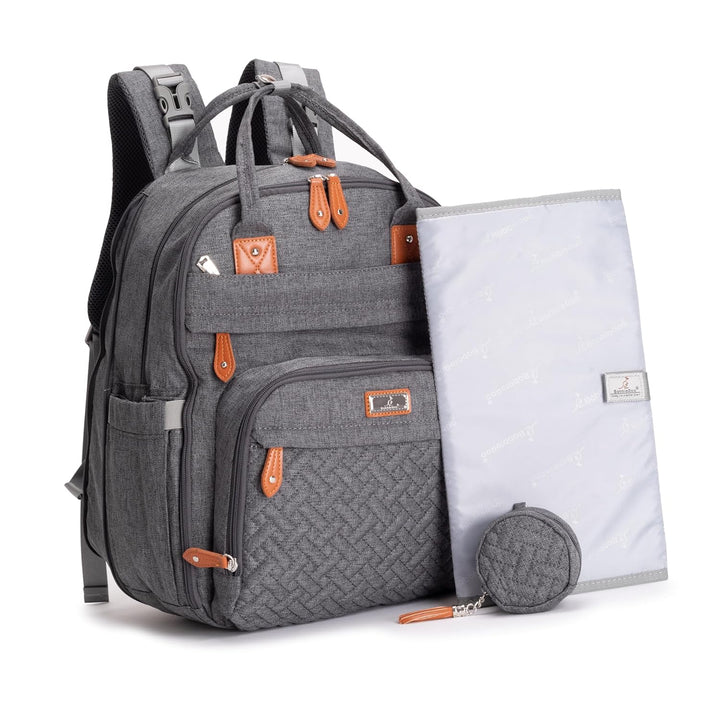 Diaper Bag Backpack - Baby Essentials Travel Tote - Multi Function Waterproof Diaper Bag, Travel Essentials Baby Bag with Changing Pad, Stroller Straps & Pacifier Case - Unisex, Dark Gray