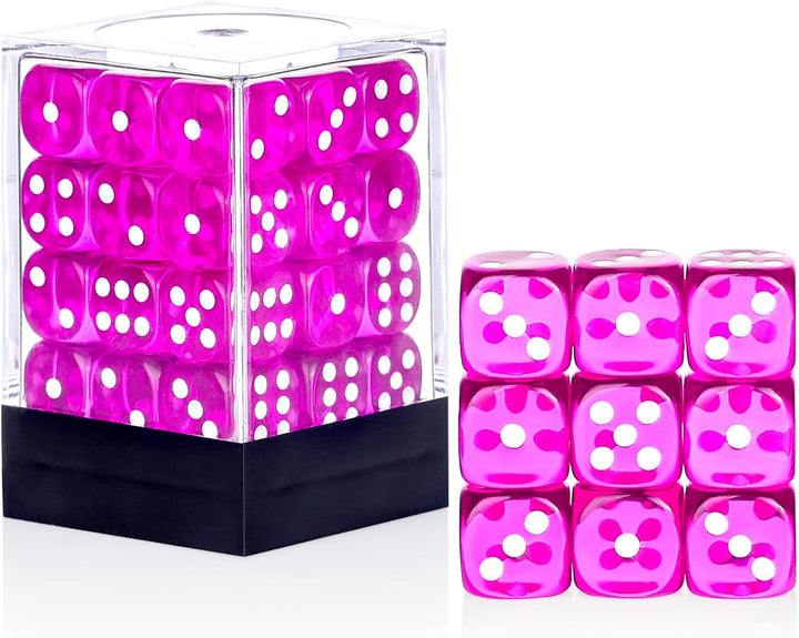 36 Pieces 12Mm 6 Sided Mini Dice Set,Pearl Pattern D6 Game Dice Set,6 Sided Standard Game Dice for Board Games Dice Games Classroom Teaching Dices Game, with Portable Gaming Box(Black)