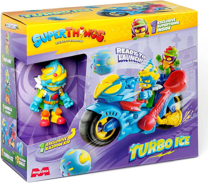 SUPERTHINGS Turbo Ice Scooter with Catapult Ice Cream Ball Launcher, Includes 1 Kazoom Kid and 1 Superthing