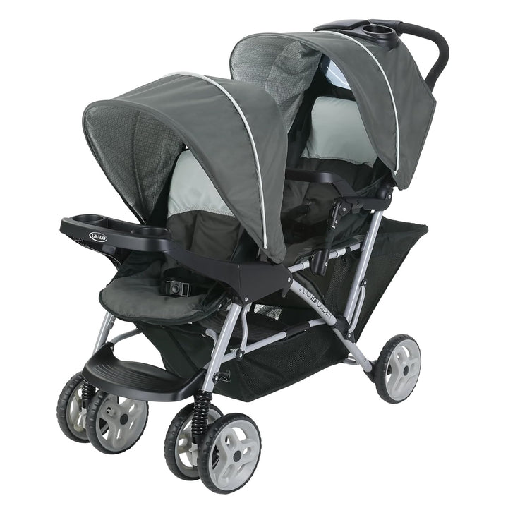 Duoglider Double Stroller | Lightweight Double Stroller with Tandem Seating, Glacier