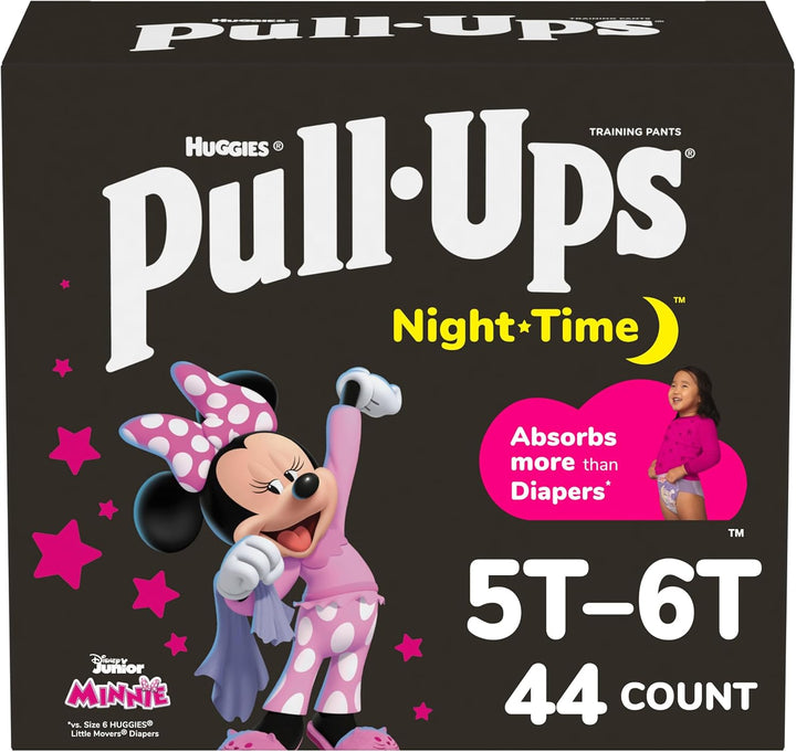 Girls' Night-Time Potty Training Pants, Size 4T-5T Overnight Training Underwear (38-50 Lbs), 52 Ct
