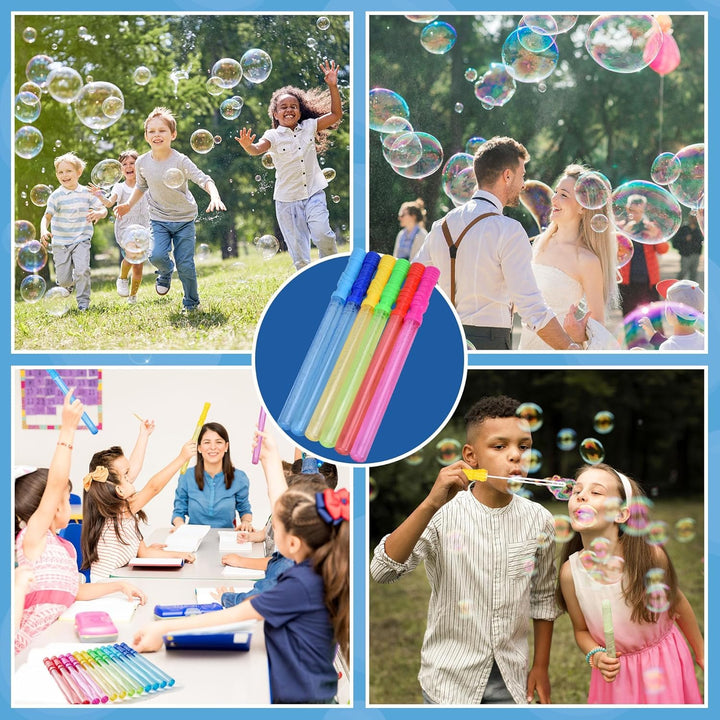 14.6’’ Big Bubble Wands for Kids, 6 PCS Bubble Wand with Refill Solution for Summer Toy Party Favor, Outdoors Toy Activity, Easter Basket Stuffers, Birthday Gift