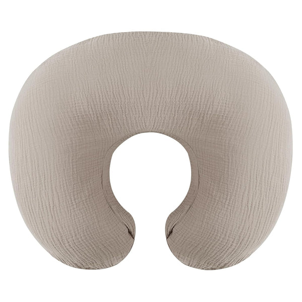 Muslin Nursing Pillow Cover Soft 100% Cotton Feeding Pillow Slipcover Fits Standard Infant Nursing Pillow for Baby Boy and Girl, Fog