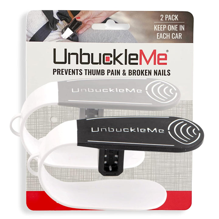 Car Seat Buckle Release Tool (As Seen on Shark Tank) - Easy Opener Aid for Arthritis, Long Nails, Older Kids - Button Pusher for Infant, Toddler Car Seats (2 Pack, Pink & Purple)
