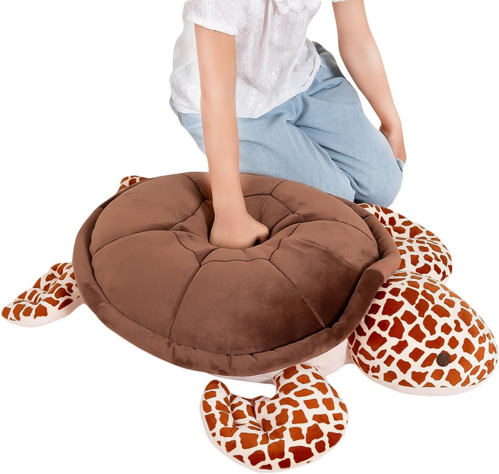 28 Inch Big Green Sea Turtle Stuffed Animals Giant Soft Plush Toys, Large Ocean Turtle Plushies Body Pillow, Gifts for Kid Boys, Girls, Girlfriend, Birthday, Easter