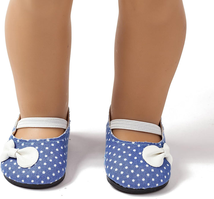 6 Pairs of Doll Shoes Include Boots Leather Shoes Fits 18 Inch American Girl Doll
