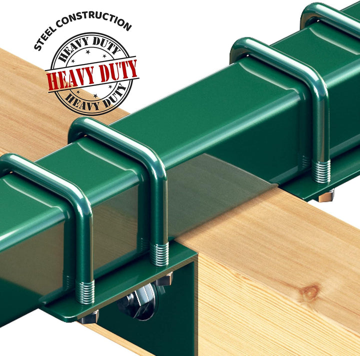 Swing Set Conversion Bracket - No Tree, No Problem, Convert Your Swingset into a Swurfset, Heavy Duty Adjustable Horse Glider Attachment Bracket for Kids Ages 12 and Up, up to 150Lbs (Green)